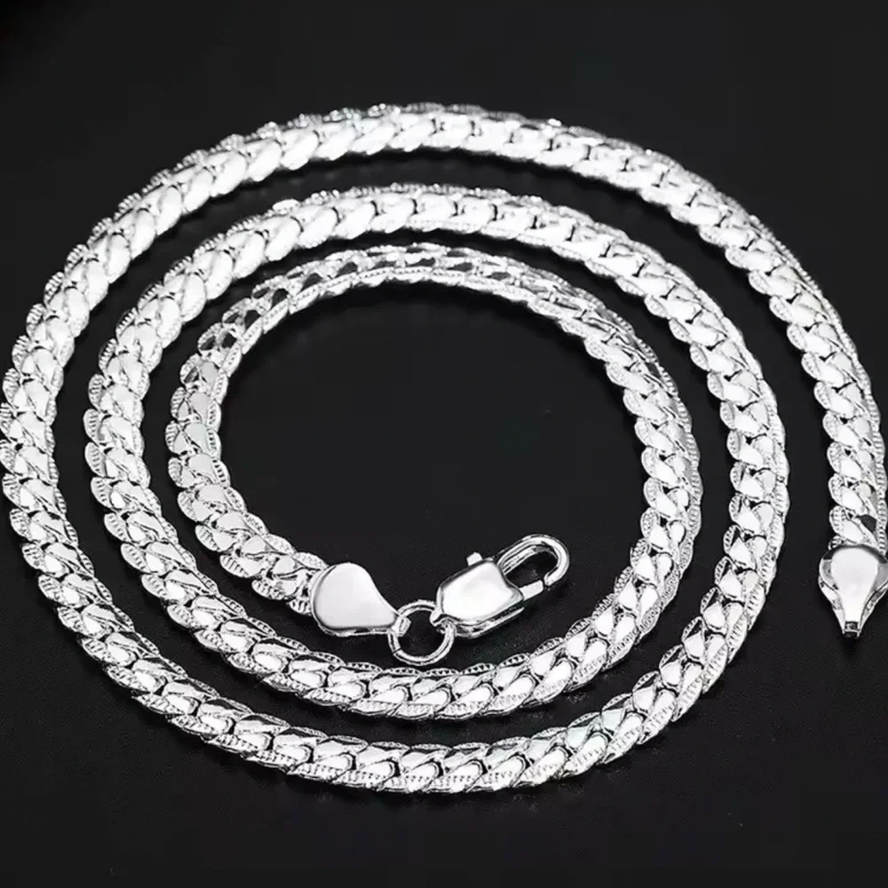 Men’s Women’s Silver Plated 5mm Chain Necklace 19”